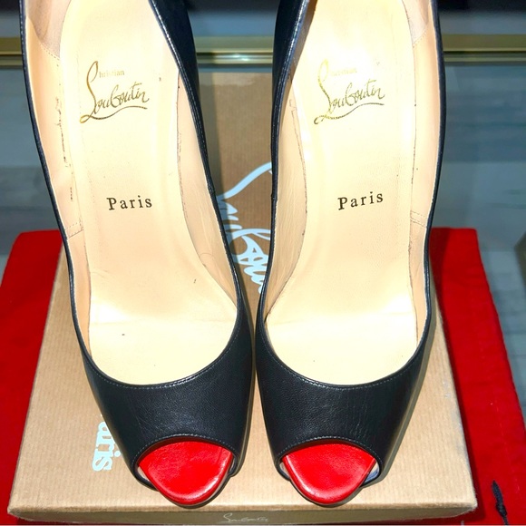 CHRISTIAN LOUBOUTIN Very Privé 120 Kid Patent Leather Pumps Black Sz 38 Preloved - Picture 5 of 16